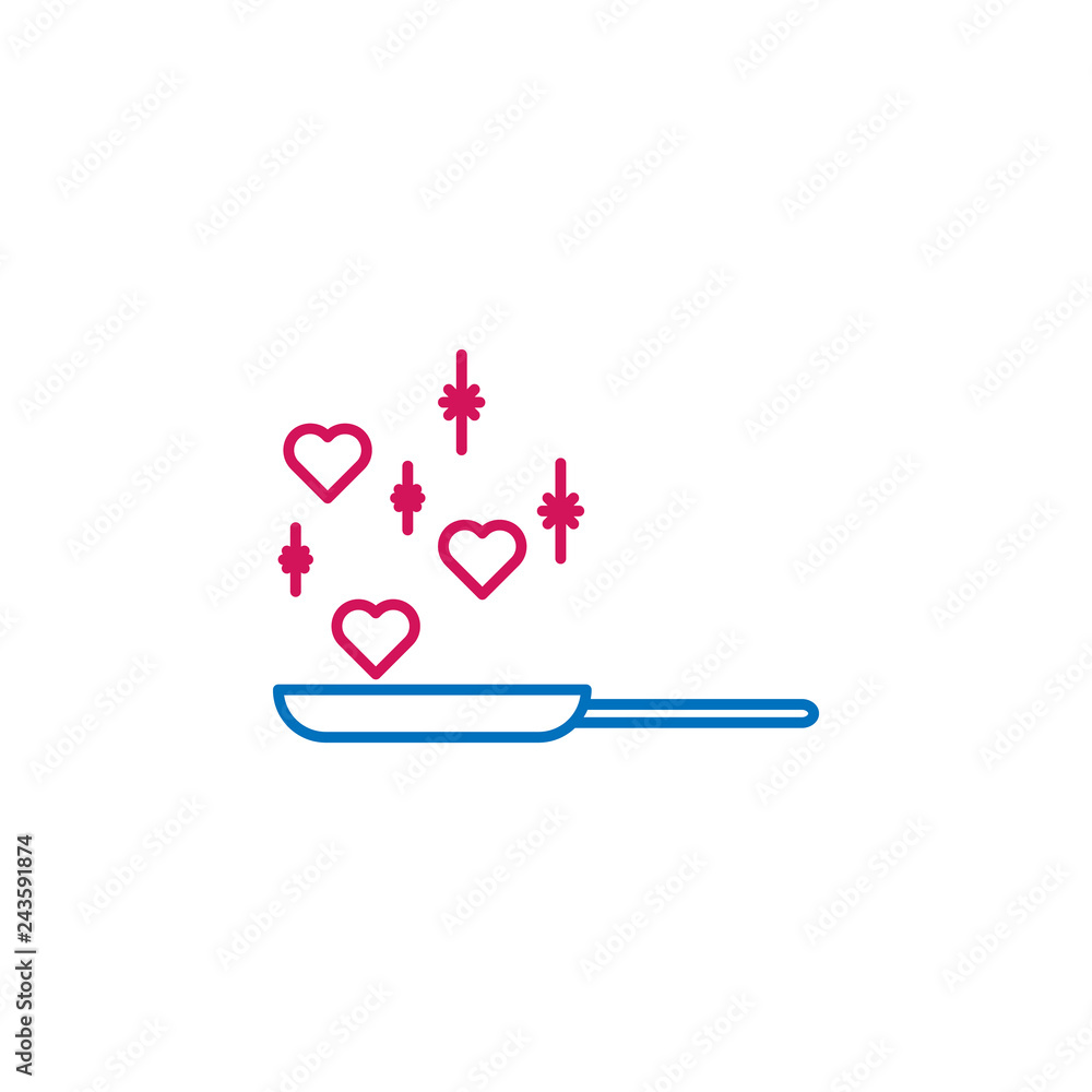 heart, cooking, food, love icon. Element of romance for mobile concept and web apps illustration. Thin color line icon for website design and development, app development