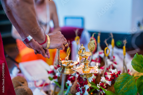 Fototapeta Naklejka Na Ścianę i Meble -  Indian wedding ceremony ritual items and decorations