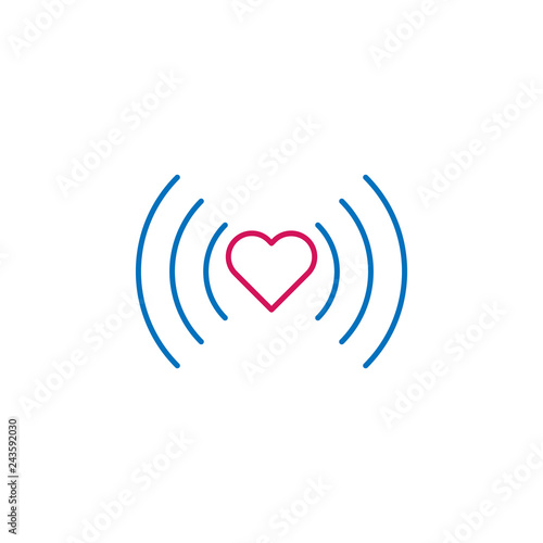 heart, calling, love, signal icon. Element of romance for mobile concept and web apps illustration. Thin color line icon for website design and development, app development