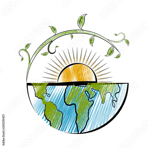 Illustration Tree Growing On Half Earth Stock Vector (Royalty Free)  123710965 | Shutterstock