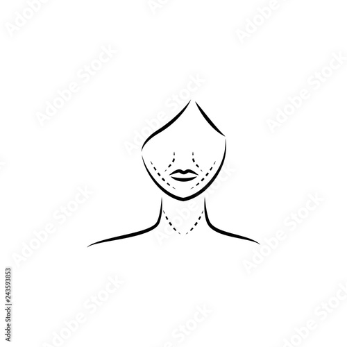 anti-ageing, face, injection  hand drawn icon