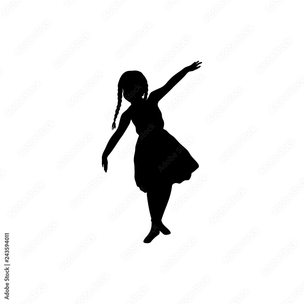 silhouette of girl balance in rope