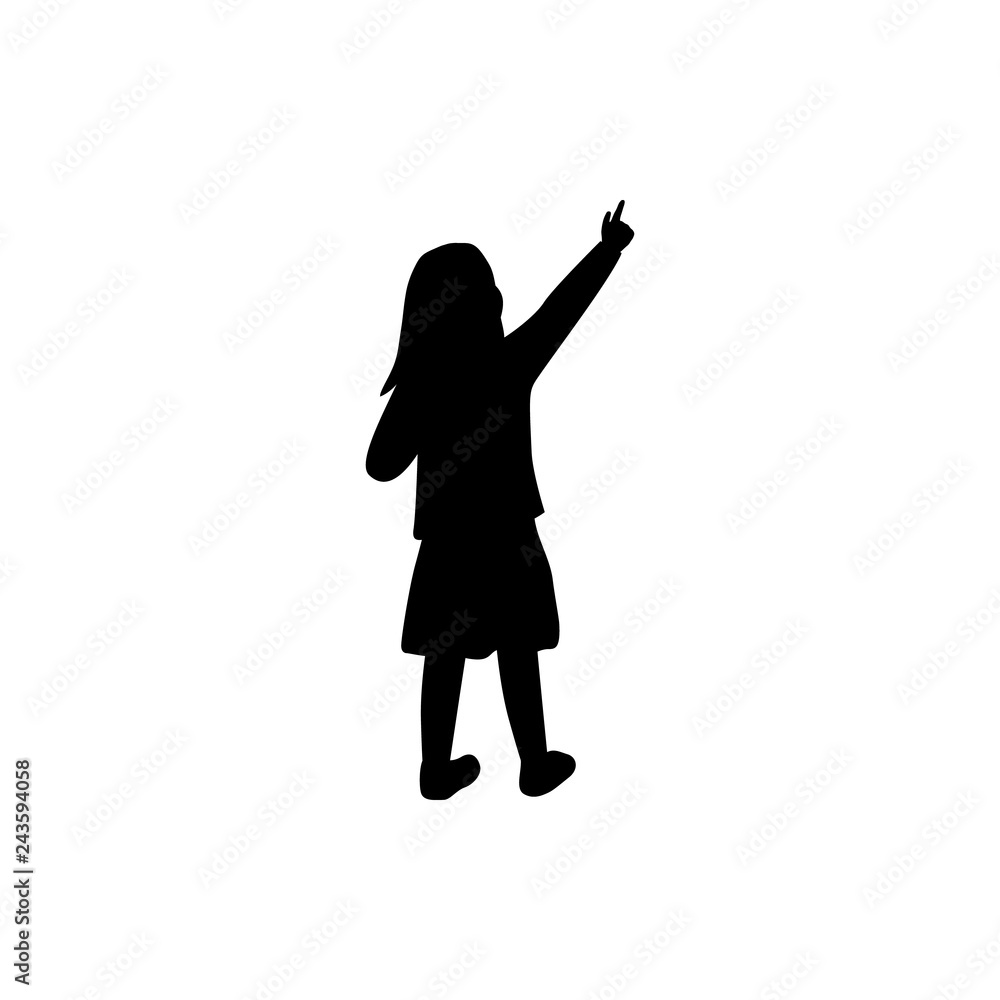 girl pointing silhouette