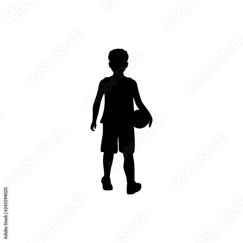 boy with ball silhouette