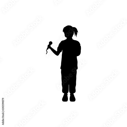 girl with microphone silhouette