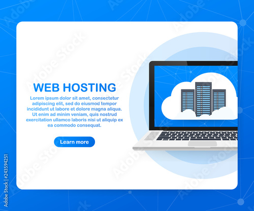 Web hosting concept with cloud computing icons design. Vector illustration.