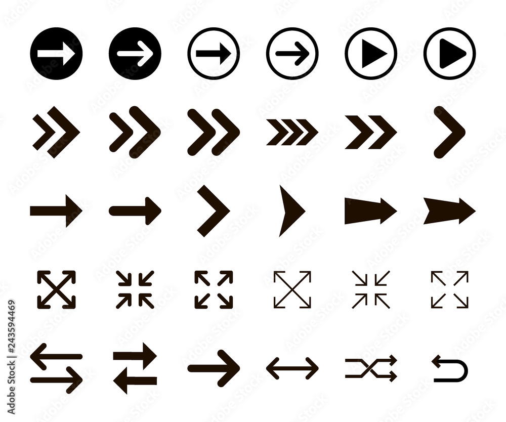 Arrows vector collection with elegant style and black color. Vector illustration. Arrows vector collection with elegant style and black color. Vector illustration.