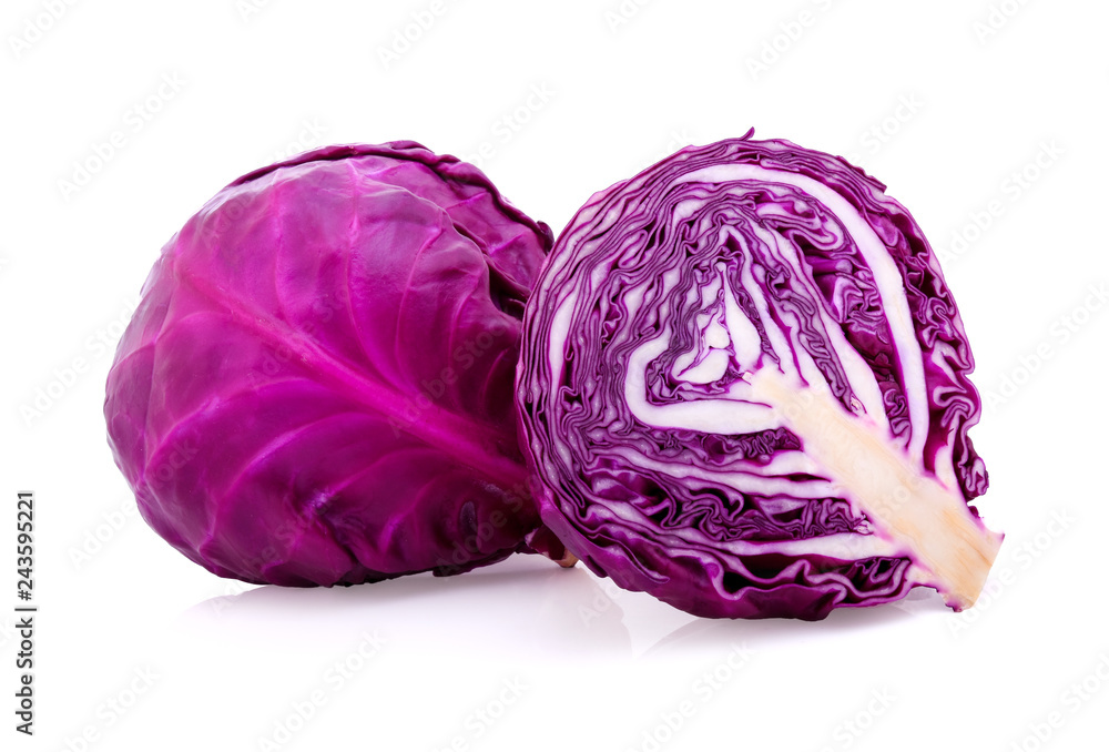 Purple cabbage isolated on white background Purple cabbage isolated on white background