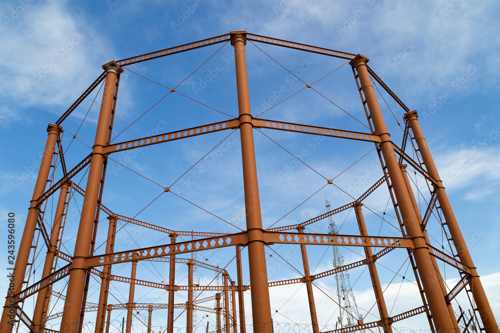 The empty natural gas tank towers in Bolton, England. The empty natural gas tank towers in Bolton, England.