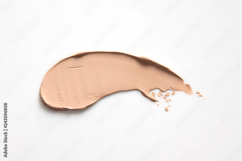 Fototapeta premium Shades Of Foundation On White Background. Makeup Product Texture.