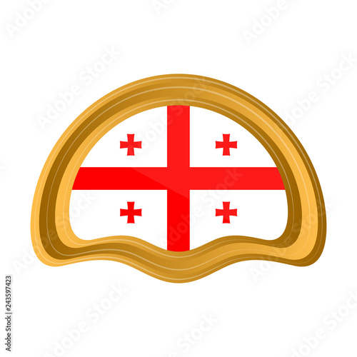 Isolated flag of Georgia on premium label. Vector illustration design