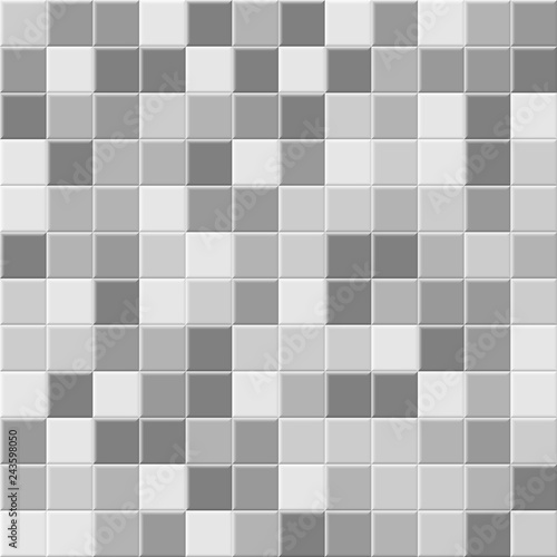 Gray ceramic tile seamless pattern. Vector background.
