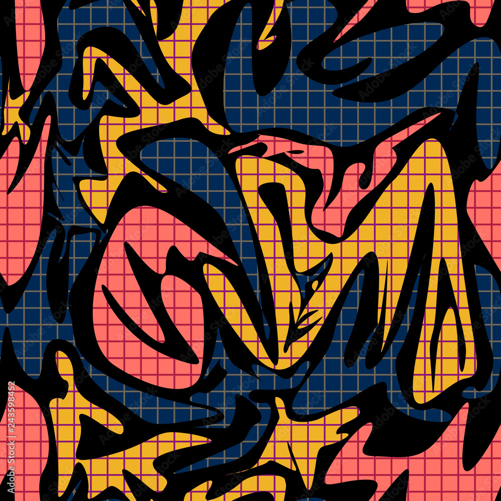 Seamless abstract modern shapes memphis pattern
