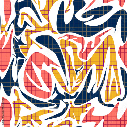 Seamless abstract modern shapes memphis pattern