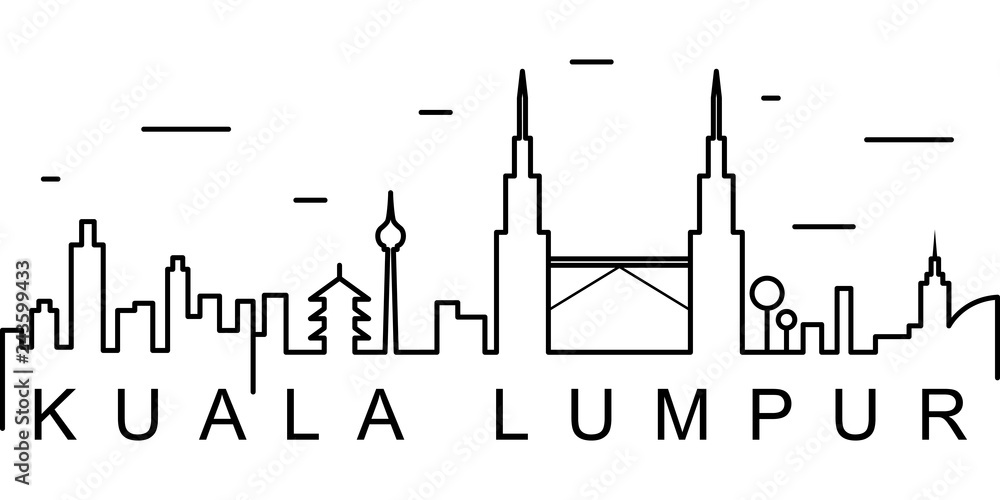 Kuala Lumpur outline icon. Can be used for web, logo, mobile app, UI, UX