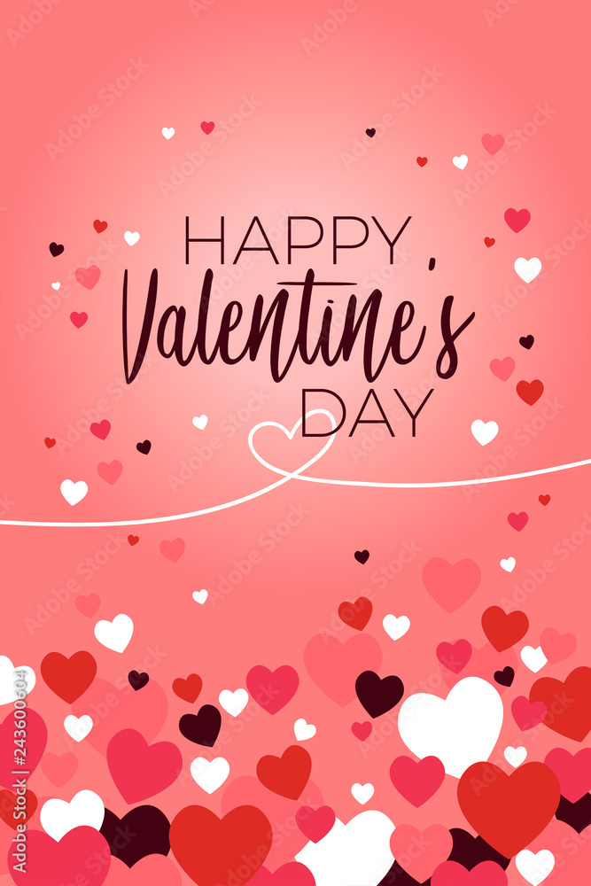 Happy Valentine Day Greeting Card Illustration