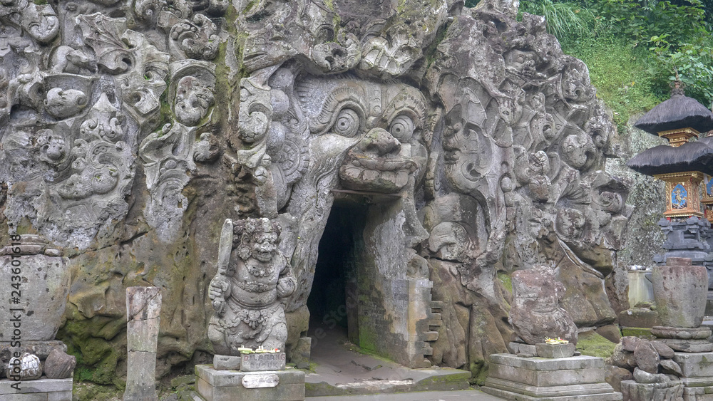 goa gajah sanctuary, commonly known as ‘elephant cave,' on bali, indonesia