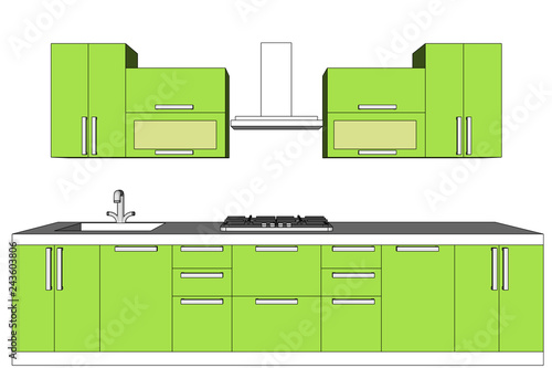 Vector furniture for the kitchen