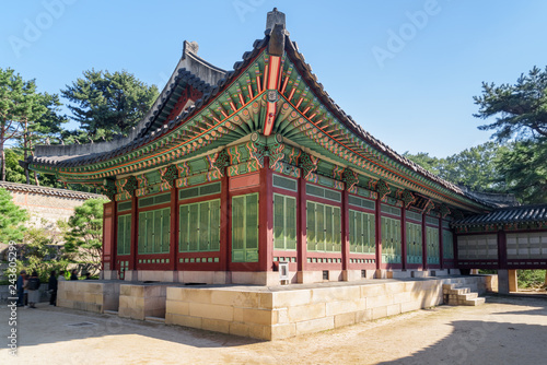Amazing colorful pavilion of Changdeokgung Palace in Seoul