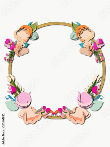 Pastel Gold Circular Flower Wreath