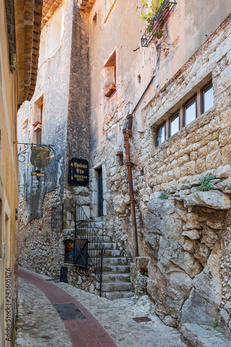 View of the beautiful narrow stone streets in Eze, France © Michael Evans
