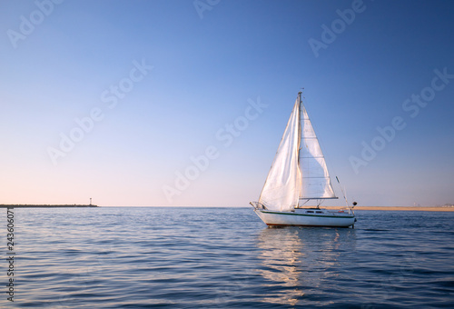 Sailboat in Channel Islands harbor in Oxnard California United States