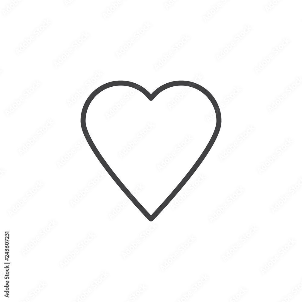 Love heart line icon. linear style sign for mobile concept and web design. Abstract heart outline vector icon. Valentine's Day symbol, logo illustration. Pixel perfect vector graphics