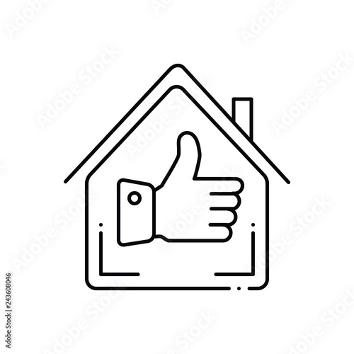 Black line icon for best