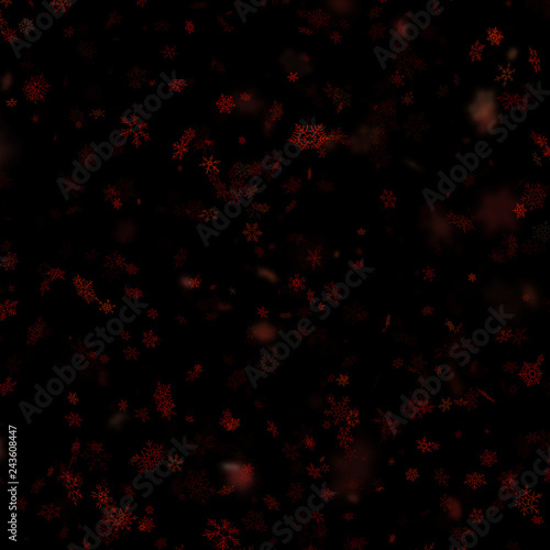 Christmas, New year snowflakes stars on a black background. Falling snow template. EPS 10