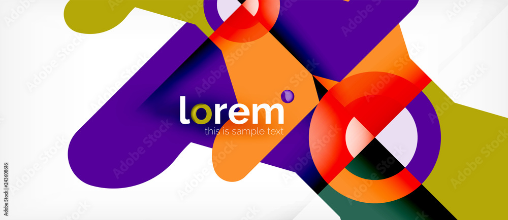 Colorful trendy geometric shapes background Colorful trendy geometric shapes background