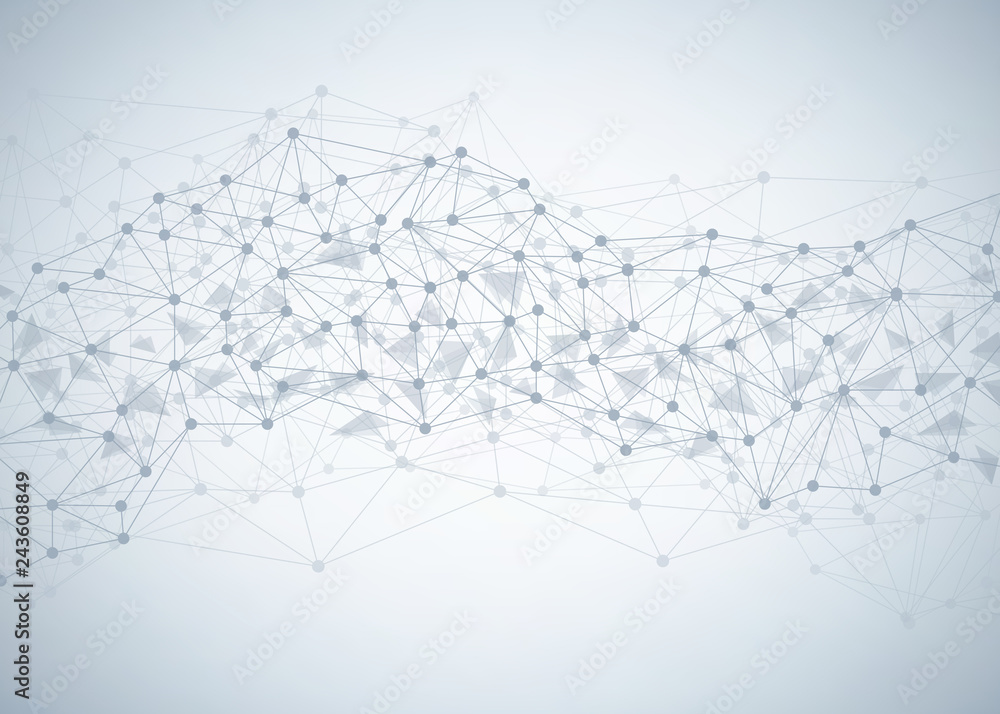Abstract technology background with connecting dots and lines. Data and technology concept, network connection