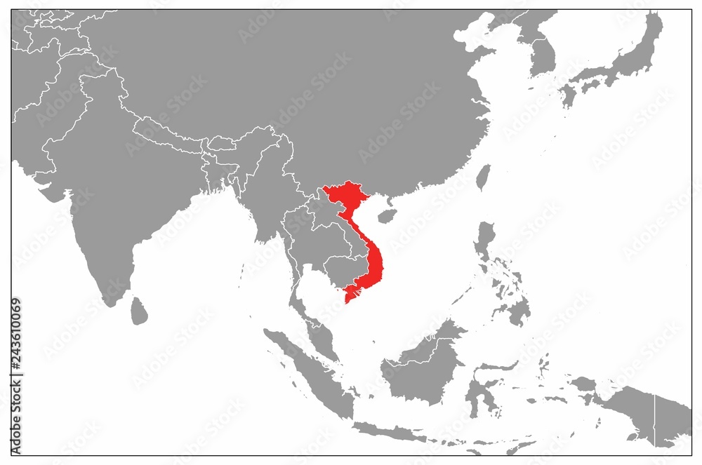 Obraz premium Vietnam map on gray base 
