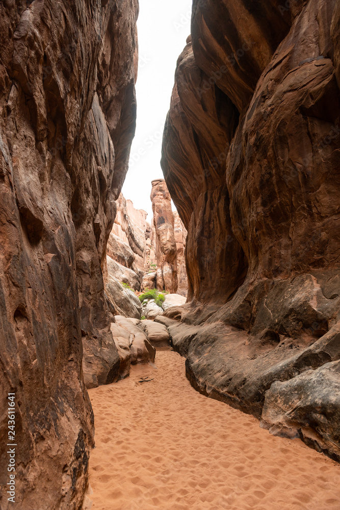 Slot canyon in Fiery Furnace, Arches National Park, Utah Slot canyon in Fiery Furnace, Arches National Park, Utah