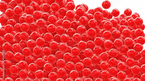 UHD 3D animation of the red cherry flavored candies with alpha matte