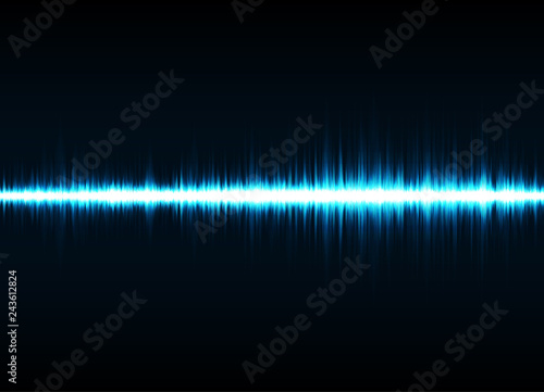 Sound wave vector background. Blue digital equalizer