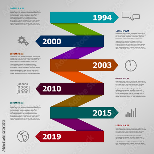 Vector color paper arrow Company Infographic with icons