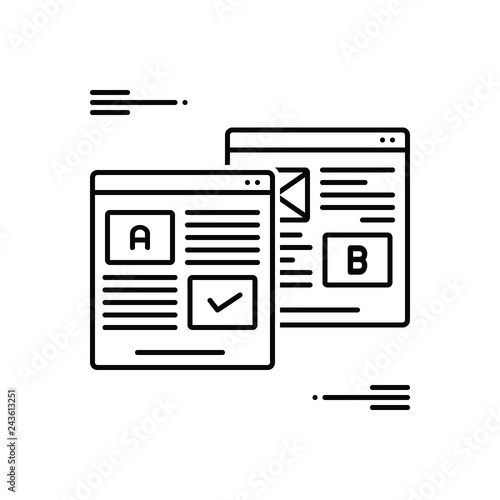 Black line icon for ab testing