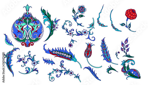 Set of decorative flowers
