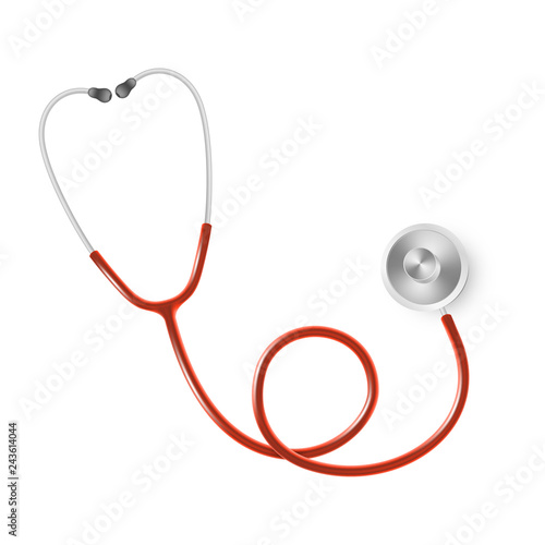 Medical and Health care concept, doctor s stethoscope isolated on white background. EPS 10