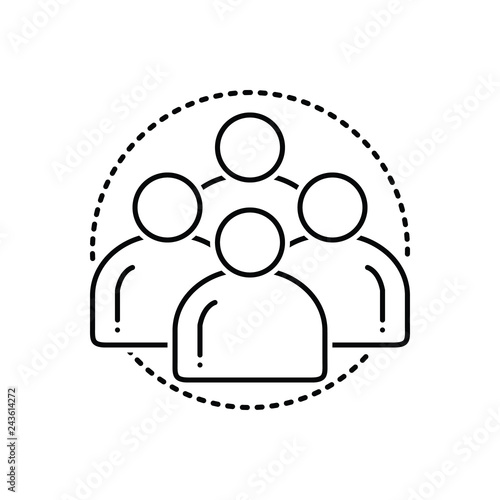 Black line icon for personas