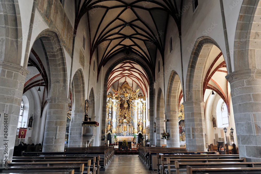 Innenansicht, Marienmünster Chammünster, als Kloster 739 gegründet, Chammünster, Bayern, Deutschland, Europa