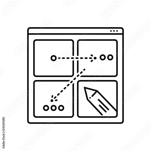 Black line icon for storyboard