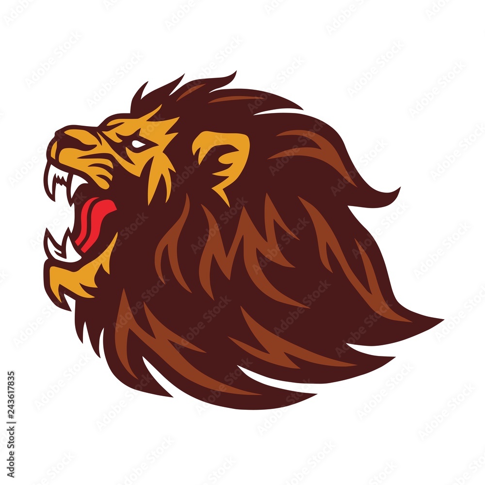 Lion Roaring Logo Mascot Lion Roaring Logo Mascot