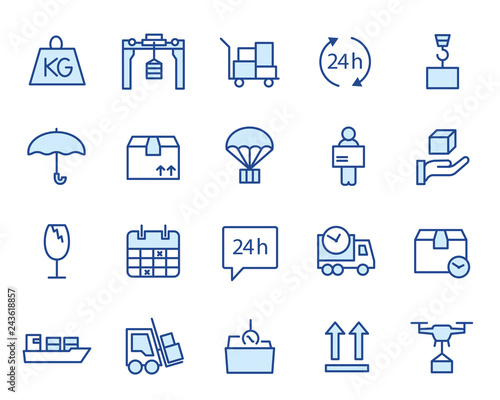 Delivery, Logisitk und Transport Vector Icon Illustration