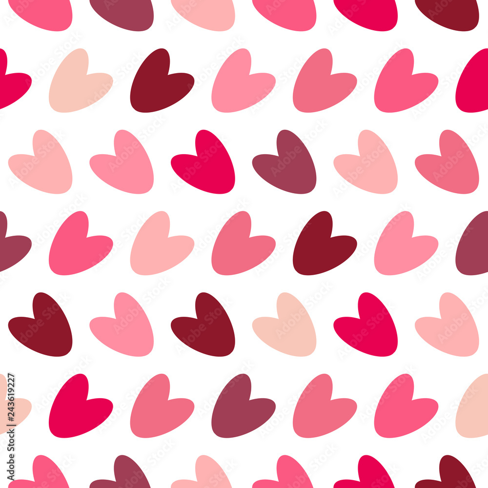 Pink seamless valentine pattern with colorful hearts. Pink seamless valentine pattern with colorful hearts.