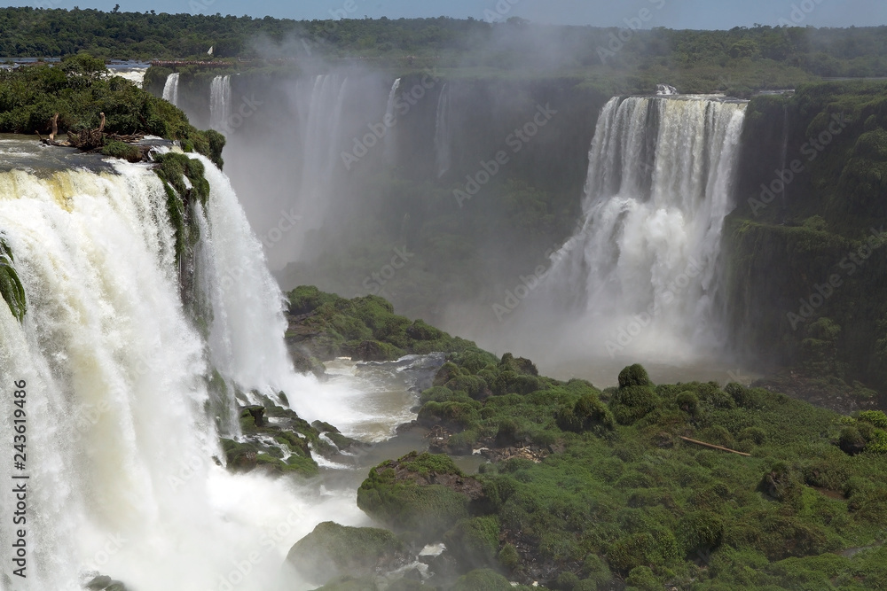 View of a section of the Iguazu Falls, from the Brazil side