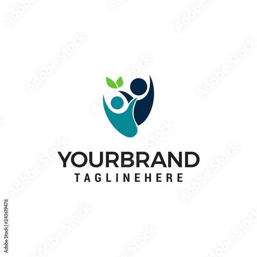 people healthy eco Logo designs Template vector