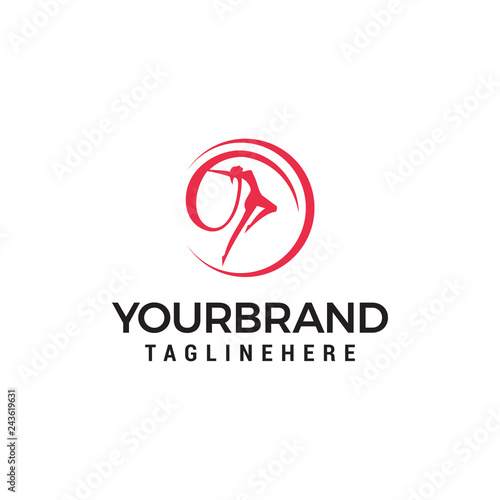 Dance woman Logo Template design