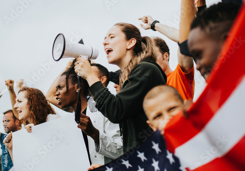 Group of American activists is protesting photo