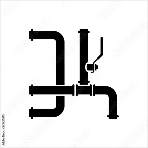 Pipe Icon, Pipe Fitting Icon, Water, Gas, Oil Pipeline, Plumbing Work